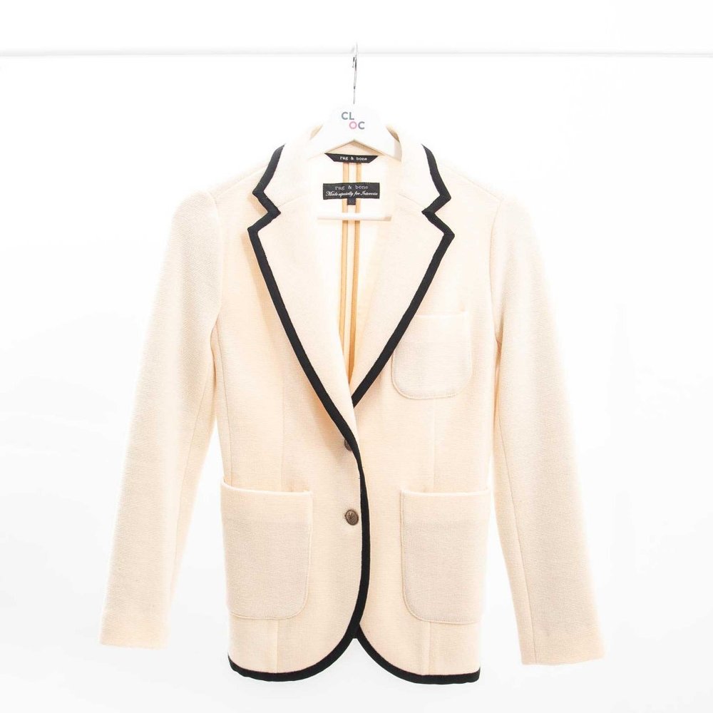 Rag & Bone for Intermix Cream Knit Blazer